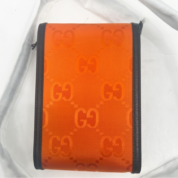 GUCCI
Econyl Nylon Monogram Off The Grid Crossbody Bag Carrot Orange Black - Picture 11 of 16
